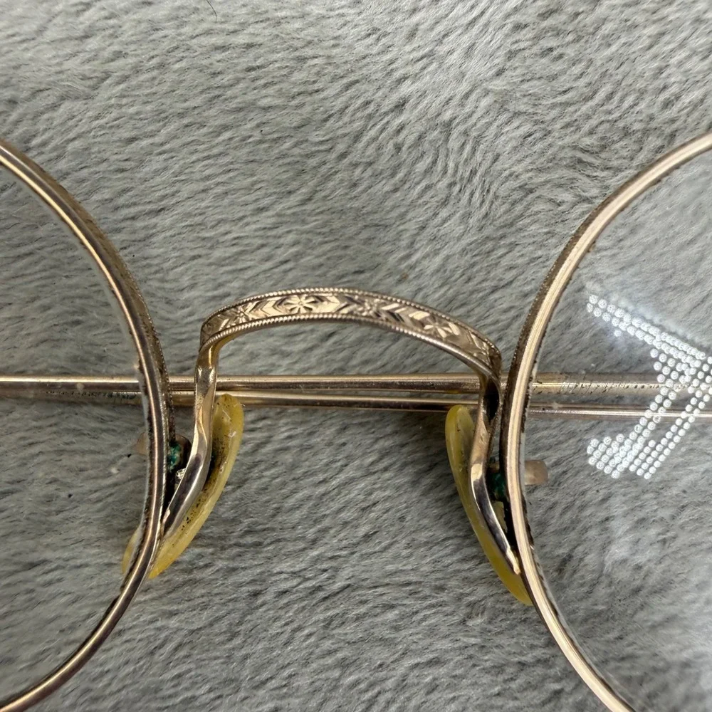 Vintage Estate Wire Frame Glasses Gold 1/10 12K GF Round Engraved